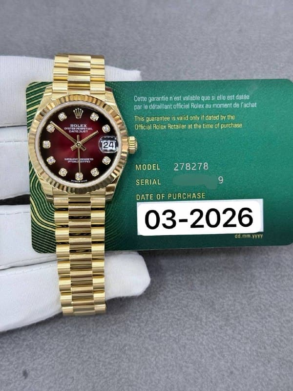 Rolex Datejust 31 (Red Ombré), reference 278278G