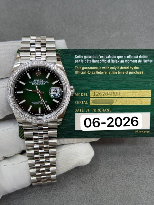 Rolex Datejust 36 (Green Ombre Jubilee), reference 126284RBR