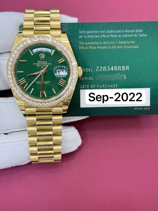 Rolex Day-Date 40 (Green Roman), reference 228348RBR