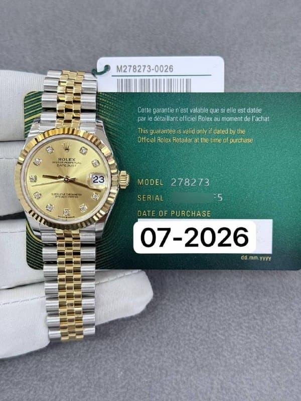 Rolex Datejust 31 (Champagne Diamond), reference 278273G