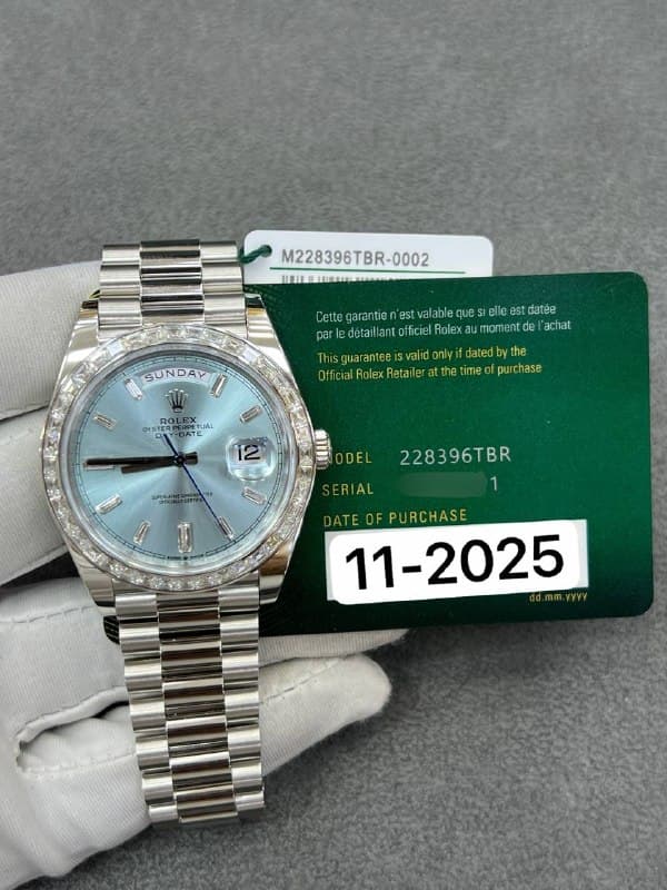 Rolex Day-Date 40 (Ice Blue Baguette), reference 228396TBR