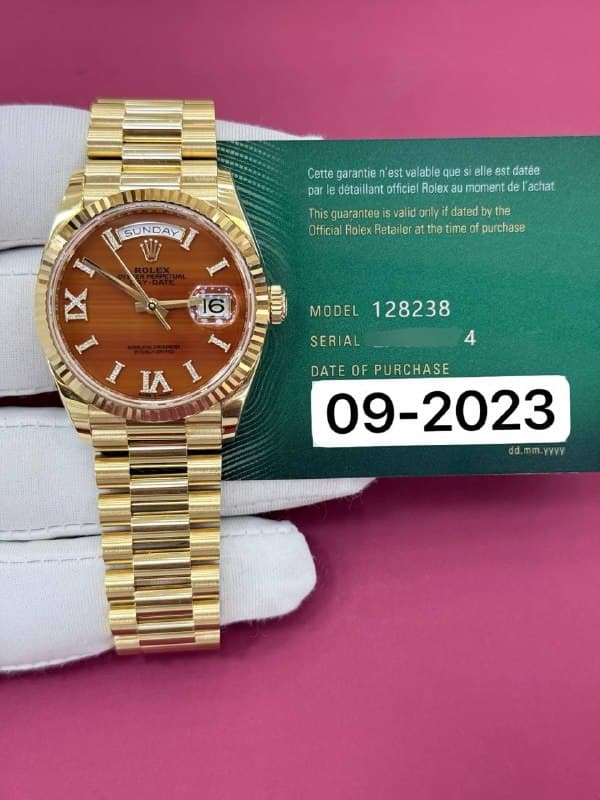 Rolex Day-Date 36 (Carnelian), reference 128238
