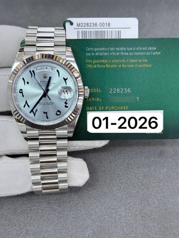 Rolex Day-Date 40 (Arabic Ice Blue), reference 228236