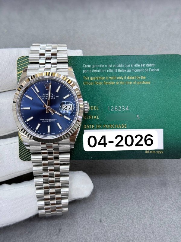 Rolex Datejust 36 (Blue Index, Jubilee), reference 126234, Dubai