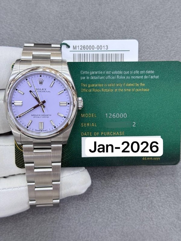 Rolex Oyster Perpetual (Lavender), reference 126000, Dubai