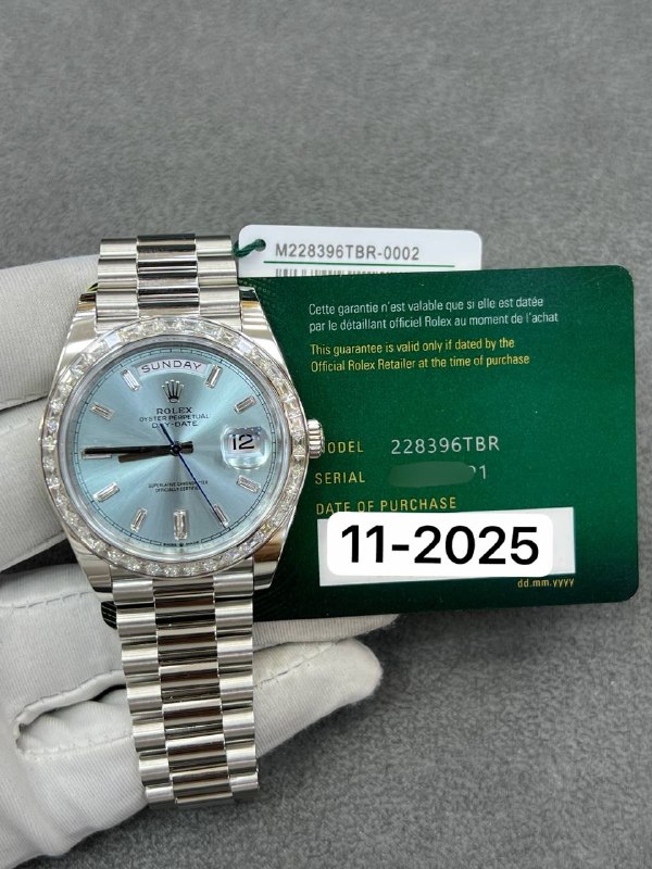 Rolex Day-Date 40 (Ice Blue), reference 228396TBR, Dubai