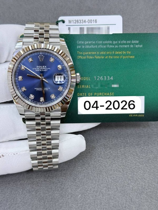 Rolex Datejust 41 (Blue Diamond), reference 126334, Dubai