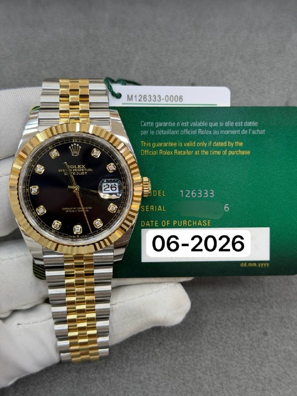Rolex Datejust 41 (Black, Jubilee), reference 126333G, Dubai