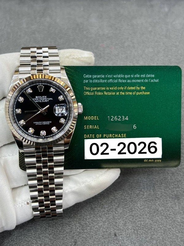 Rolex Datejust 36 (Black, Jubilee), reference 126234G, Dubai