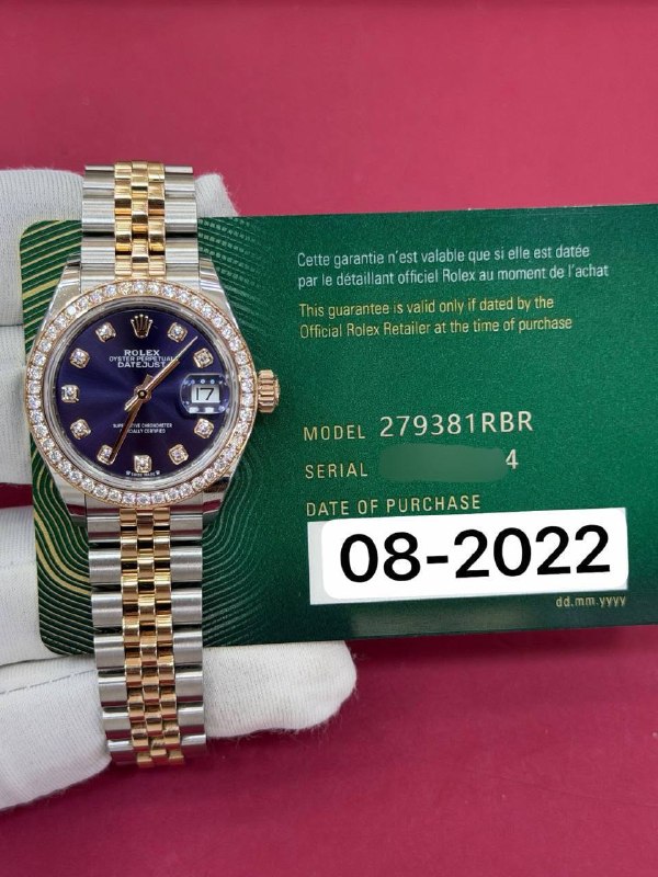 Rolex Lady-Datejust 28 (Diamond Bezel), reference 279381RBR, Dubai