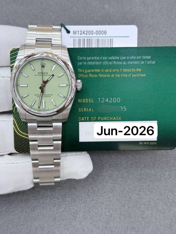 Rolex Oyster Perpetual 34 (Pistachio), reference 124200, Dubai