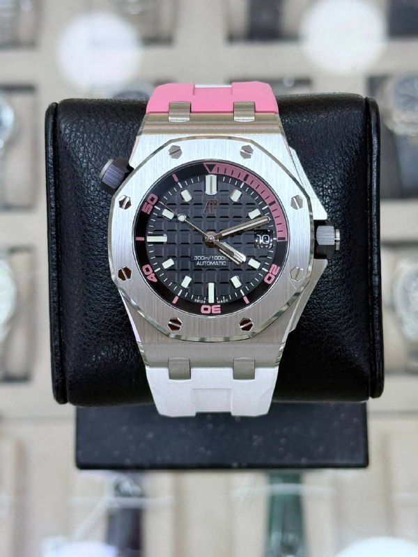 Audemars Piguet Royal Oak Offshore Diver (Black, Pink Accents), reference 15720ST.OO.A010CA.01, Dubai