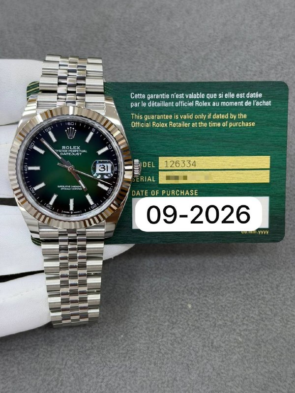 Rolex Datejust 41 (Green Ombré, Jubilee), reference 126334, Dubai