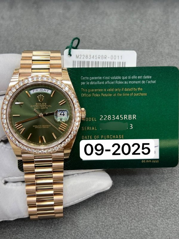 Rolex Day-Date 40 (Olive), reference 228345RBR, Dubai