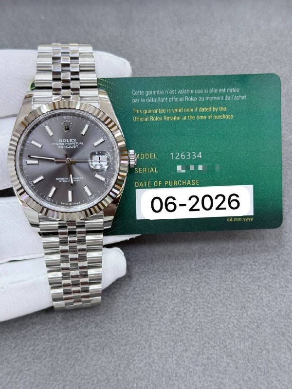 Rolex Datejust 41 (Grey Index), reference 126334, Dubai