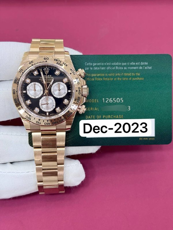 Rolex Cosmograph Daytona (Black Diamond), reference 126505G, Dubai