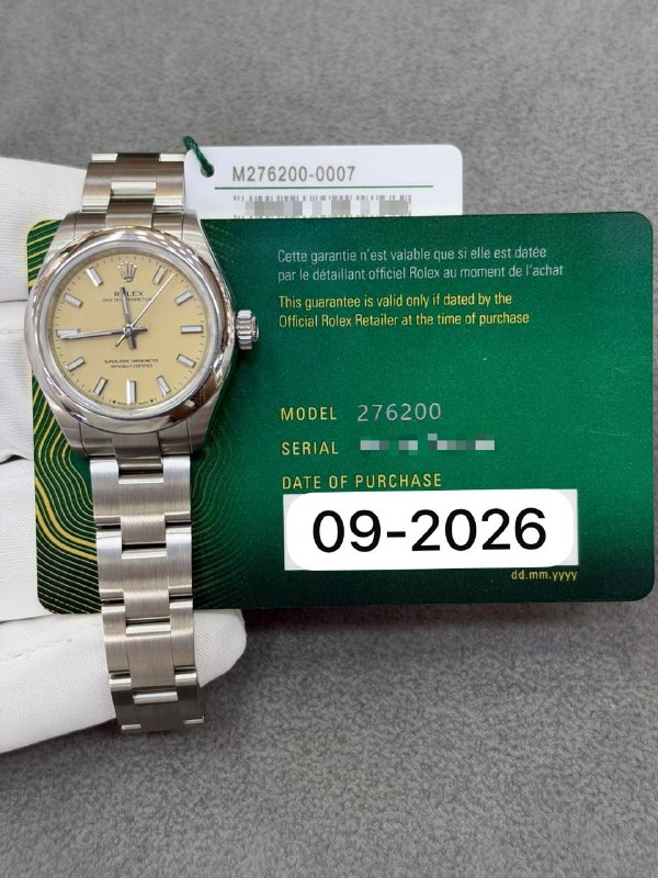 Rolex Oyster Perpetual 26 (Yellow), reference 276200, Dubai