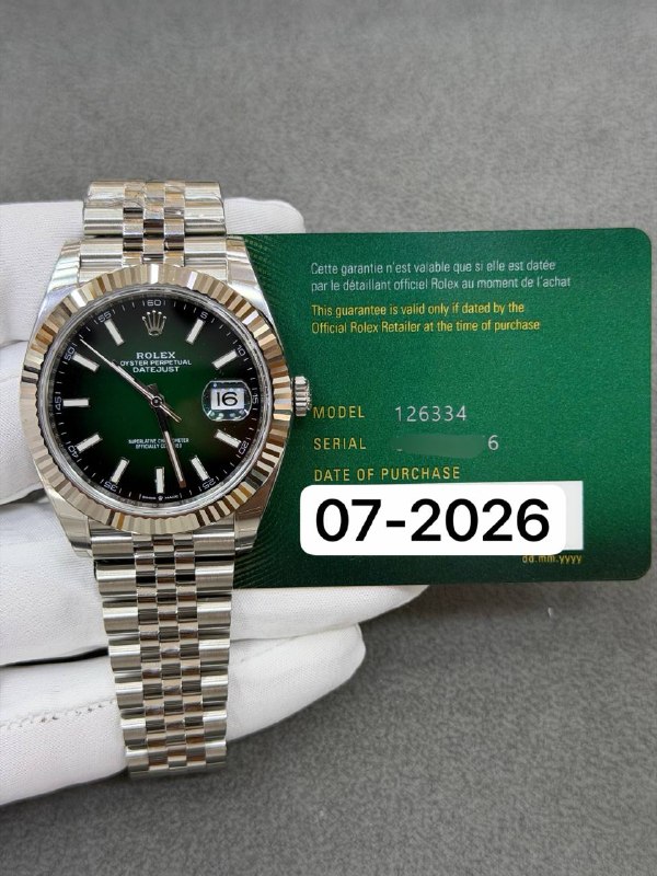 Rolex Datejust 41 (Green Ombré, Jubilee), reference 126334, Dubai