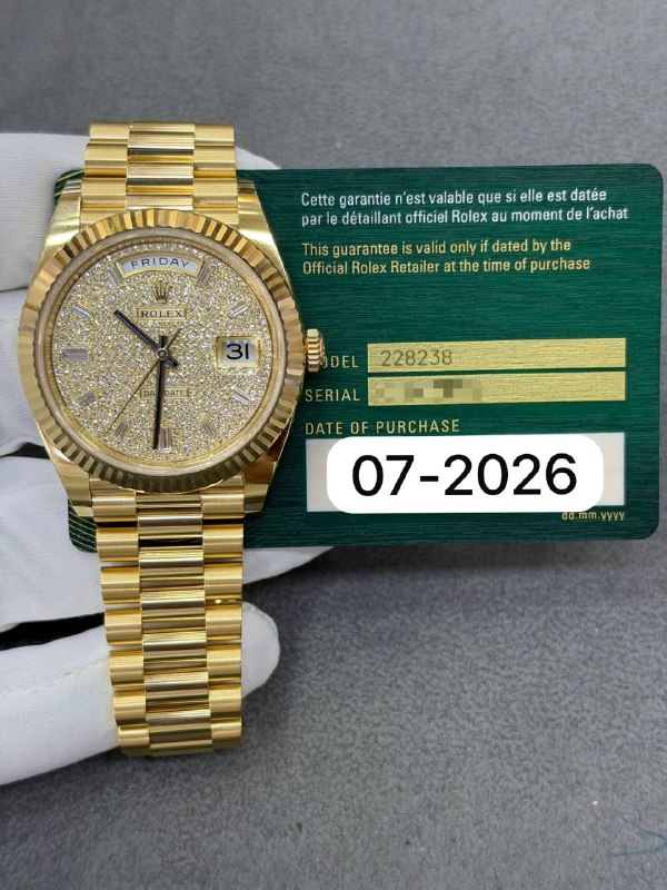 Rolex Day-Date 40 (Pavé), reference 228238, Dubai