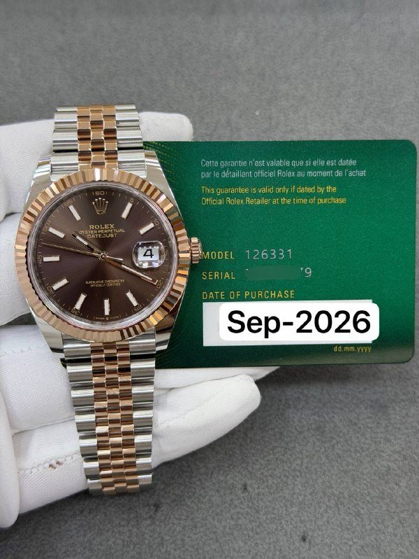 Rolex Datejust 41 (Chocolate Index, Jubilee), reference 126331, Dubai