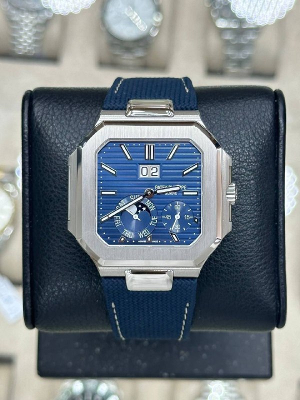 Patek Philippe Cubitus Grand Date, Day and Moon Phases (Blue), reference 5822P-001, Dubai