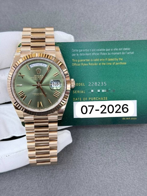Rolex Day-Date 40 (Olive), reference 228235, Dubai