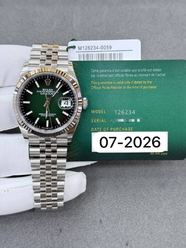 Rolex Datejust 36 (Green Ombré), reference 126234, Dubai