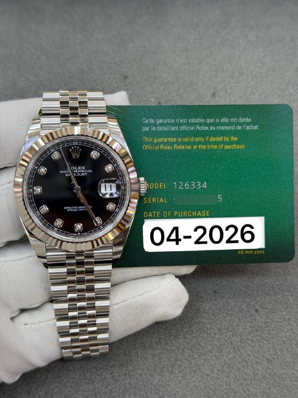 Rolex Datejust 41 (Black, Jubilee), reference 126334G, Dubai
